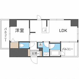 シンセラティ薬院 1LDKの間取図画像
