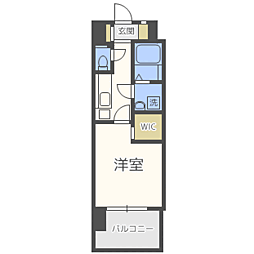 エンクレスト天神メルス2 1Kの間取図画像
