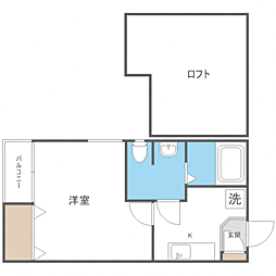 コンフォートベネフィス別府3 1Kの間取図画像
