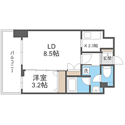 ビエネスタ千代県庁口 1LDKの間取図画像