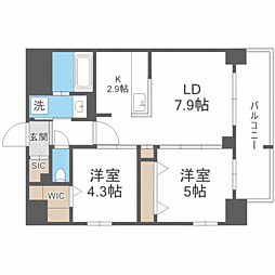 S-RESIDENCE名島 2LDKの間取図画像