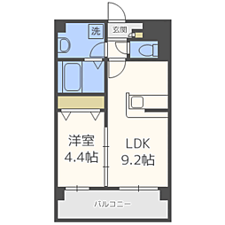 ルオーレ大橋 1LDKの間取図画像