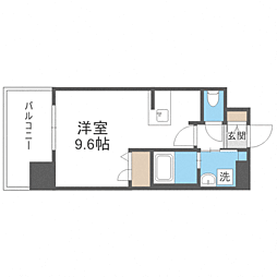 エンクレスト千早 ワンルームの間取図画像
