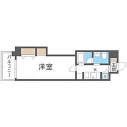 レジデンシャルヒルズアネックススイート 1Kの間取図画像