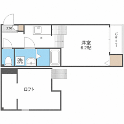 Stage大楠 1Kの間取図画像