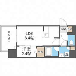 GRANFOREHakataWaterFront 1LDKの間取図画像