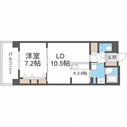 モントーレ香椎浜サーフタワーイーストウィング 1LDKの間取図画像