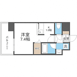 エンクレスト博多駅南FIT 1Kの間取図画像