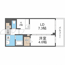 S-RESIDENCE名島 1LDKの間取図画像