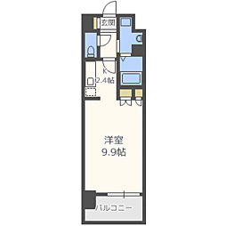 RJRプレシア南福岡 1Kの間取図画像