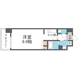 RJRプレシア南福岡 1Kの間取図画像