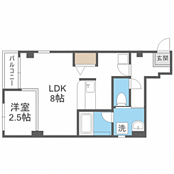 ジェンティーレ鳥飼3 1LDKの間取図画像