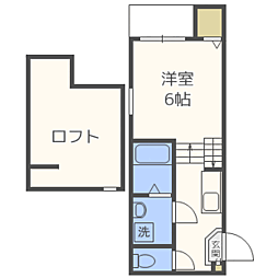 リトルガーデン 1Kの間取図画像
