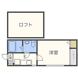 リッツ 1Kの間取図画像