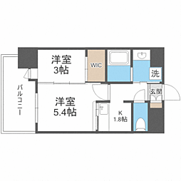 エンクレスト博多駅前ART 2Kの間取図画像