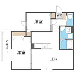 リタリッチ井尻南 2LDKの間取図画像