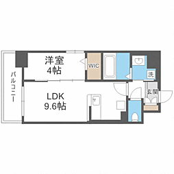 サクラ天神 1LDKの間取図画像