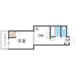 セレブマンション3 1DKの間取図画像