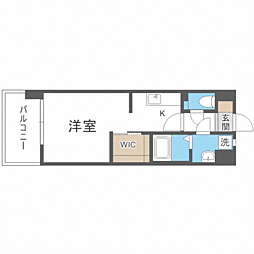 エンクレスト博多3 1Kの間取図画像