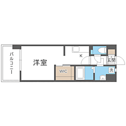 エンクレスト博多3 1Kの間取図画像