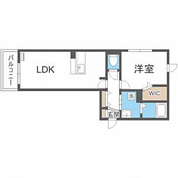 ポルトボヌール姪浜 1LDKの間取図画像