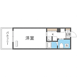 サヴォイオーサーズプレイス 1Kの間取図画像