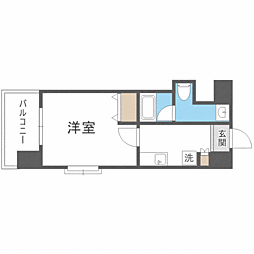 アソシアグロッツォ薬院サウスシーン 1Kの間取図画像