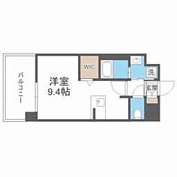 エンクレスト博多駅南BASE ワンルームの間取図画像