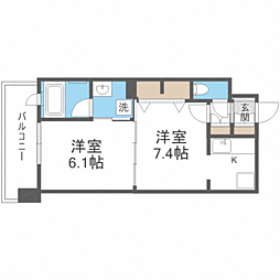 エンクレスト天神MODE 2Kの間取図画像