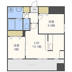 ランドマーク和白 2LDKの間取図画像