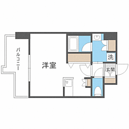 エンクレスト博多THETIME ワンルームの間取図画像