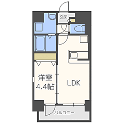 レジェンド大学通り 1LDKの間取図画像