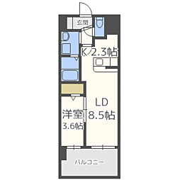 ラウレアK 1LDKの間取図画像