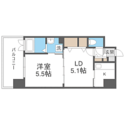 エンクレスト薬院LUCE 2Kの間取図画像