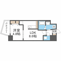 ESPERANZAOHASHI2 1LDKの間取図画像