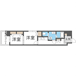 エンクレスト渡辺通2 2Kの間取図画像
