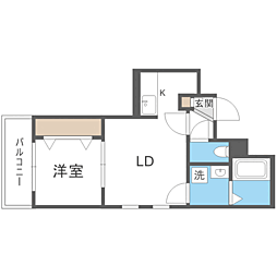 Cherim和白東west 1LDKの間取図画像