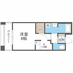 エンクレスト呉服町 1Kの間取図画像