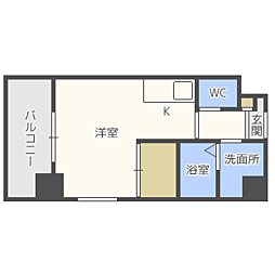 リライアンス井尻 ワンルームの間取図画像