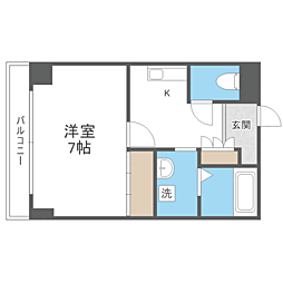 SOLEIL ATAGO 1Kの間取図画像