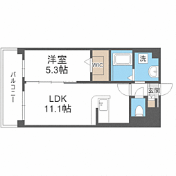 レトワール吉塚 1LDKの間取図画像