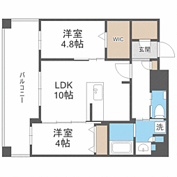 エンクレスト博多駅南GRACE 2LDKの間取図画像