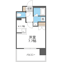 エンクレスト薬院大通 1Kの間取図画像