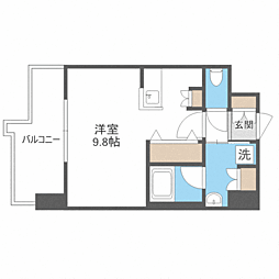 エンクレスト博多THETIME ワンルームの間取図画像