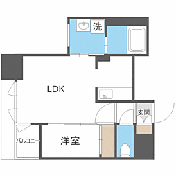 エンクレスト博多GATE 1LDKの間取図画像
