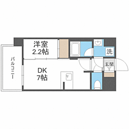 エンクレスト博多駅南FIT 1DKの間取図画像