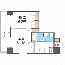 ステイツ姪浜駅前 2Kの間取図画像