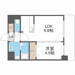 S-RESIDENCENakagofuku 1LDKの間取図画像