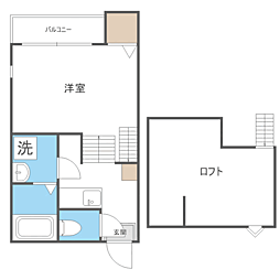 レジデンス七福 1Kの間取図画像