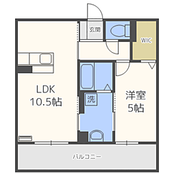 プリマベル 1LDKの間取図画像
